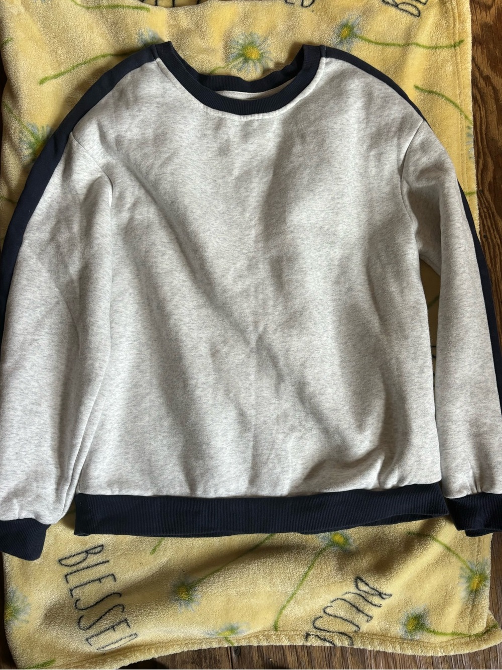 Women’s Crewneck Sweatshirt - Gray with Navy Trim